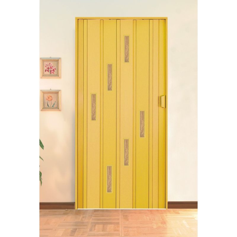 Casa si Gradina - Constructii - Usi interior, exterior si garaj - Usi interior - Usa plianta PVC, cu 6 geamuri Niagara, 85x203cm, frasin, fabricatie Italia - Infinity.ro