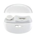 Ingrijire personala si Cosmetice - Manichiura si pedichiura - Unghiere si clesti manichiura & pedichiura - Unghiera electrica 2 in 1, SELERIS®, Lama Curbata, Pila Rotativa 360, Led, Compartiment Resturi, Portabila, USB-C, Alb - Infinity.ro