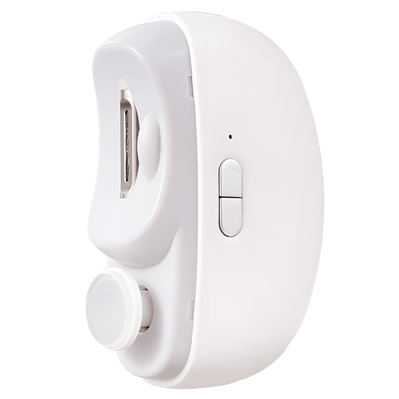 Ingrijire personala si Cosmetice - Manichiura si pedichiura - Unghiere si clesti manichiura & pedichiura - Unghiera electrica 2 in 1, SELERIS®, Lama Curbata, Pila Rotativa 360, Led, Compartiment Resturi, Portabila, USB-C, Alb - Infinity.ro