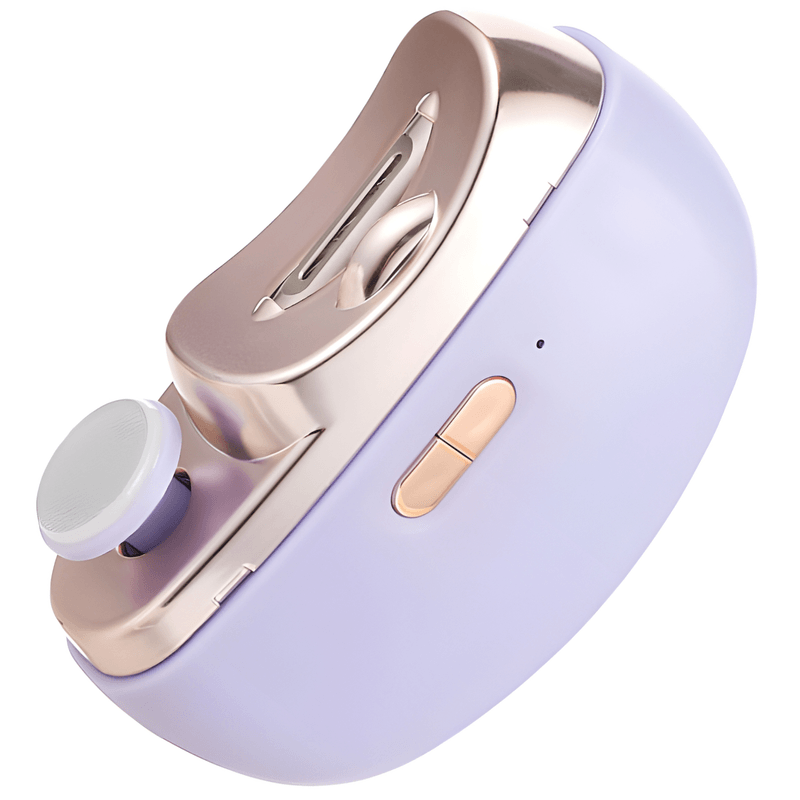 Ingrijire personala si Cosmetice - Manichiura si pedichiura - Unghiere si clesti manichiura & pedichiura - Unghiera electrica 2 in 1, SELERIS®, Lama Curbata, Pila Rotativa 360, Led, Compartiment Resturi, Portabil, USB-C, Violet - Infinity.ro