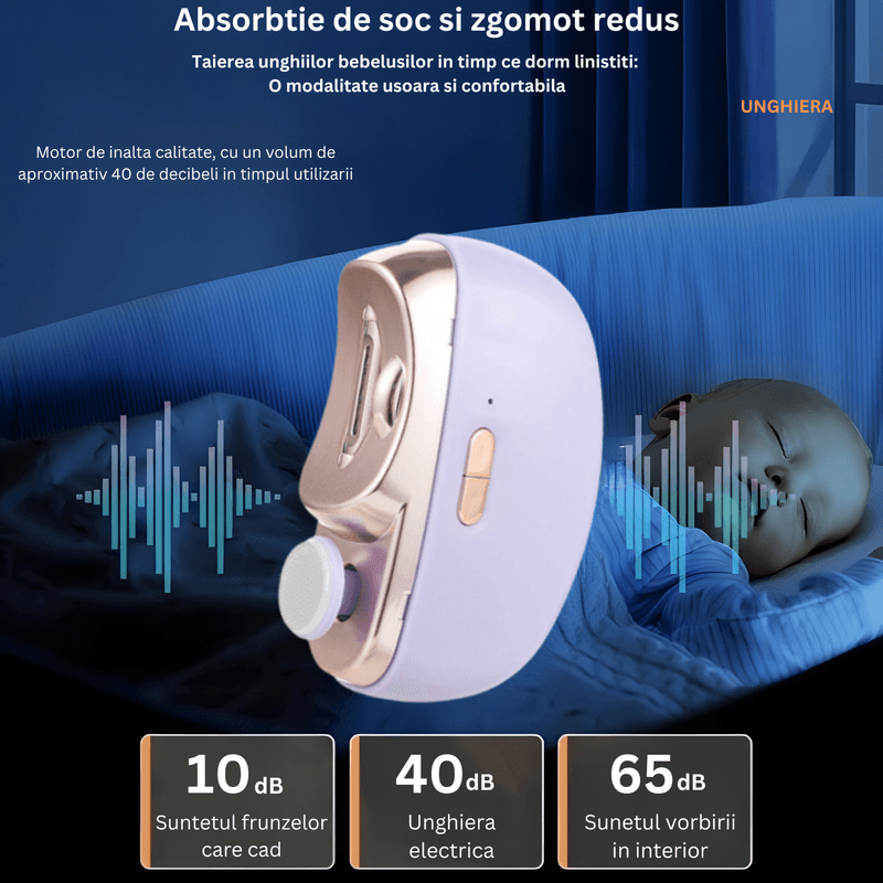 Ingrijire personala si Cosmetice - Manichiura si pedichiura - Unghiere si clesti manichiura & pedichiura - Unghiera electrica 2 in 1, SELERIS®, Lama Curbata, Pila Rotativa 360, Led, Compartiment Resturi, Portabil, USB-C, Violet - Infinity.ro