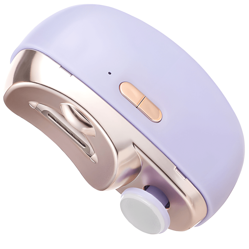 Ingrijire personala si Cosmetice - Manichiura si pedichiura - Unghiere si clesti manichiura & pedichiura - Unghiera electrica 2 in 1, SELERIS®, Lama Curbata, Pila Rotativa 360, Led, Compartiment Resturi, Portabil, USB-C, Violet - Infinity.ro