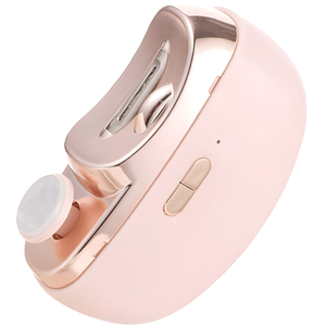 Unghiera electrica 2 in 1, SELERIS®, Lama Curbata, Pila Rotativa 360, Led, Compartiment Resturi, Portabila, USB-C, Roz