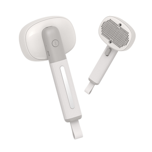 Perie Multifunctionala 4 in 1 Animale de Companie, SELERIS®, Lampa Wood UVA, 2000mAh, Ioni Negativi, Masaj Vibratii, Gri