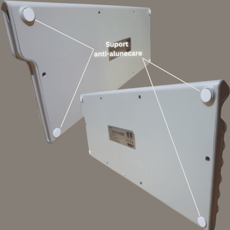 PC, gaming si accesorii - Periferice PC - Tastaturi - Set Tastatura si Mouse Wireless 2.4 GHz, Design Retro, SELERIS ®, Suport Telefon/Tableta, Wireless, 102 Taste, Crem/Gri - Infinity.ro