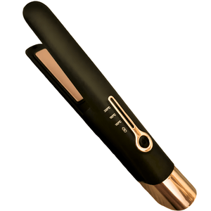 Mini placa de par portabila, SELERIS®, 160°C,180°C,200°C, 4800mAh, USB C, design compact si usor, Lat, Negru-Auriu