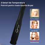 Ingrijire personala si Cosmetice - Aparate & accesorii ingrijire personala - Hair styling - Placi de indreptat parul - Placa de par portabila, SELERIS®, 160°C,180°C,200°C, 2600mAh, USB Micro/USB A, Sistem blocare, design compact-usor,Negru - Infinity.ro