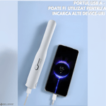 Ingrijire personala si Cosmetice - Aparate & accesorii ingrijire personala - Hair styling - Placi de indreptat parul - Placa de par portabila, SELERIS®, 160°C,180°C,200°C, 2600mAh, USB Micro/USB A, Sistem blocare, design compact-usor, Alb - Infinity.ro