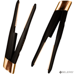Ingrijire personala si Cosmetice - Aparate & accesorii ingrijire personala - Hair styling - Placi de indreptat parul - Mini placa de par portabila, SELERIS®, 160°C,180°C,200°C, 4800mAh, USB C, design compact si usor, Ingusta, Negru-Auriu - Infinity.ro