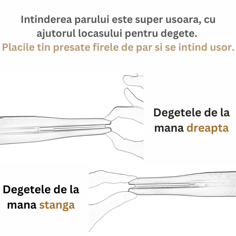 Ingrijire personala si Cosmetice - Aparate & accesorii ingrijire personala - Hair styling - Placi de indreptat parul - Mini placa de par portabila, SELERIS®, 160°C,180°C,200°C, 4800mAh, USB C, design compact si usor, Ingusta, Negru-Auriu - Infinity.ro