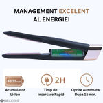 Ingrijire personala si Cosmetice - Aparate & accesorii ingrijire personala - Hair styling - Placi de indreptat parul - Mini placa de par portabila, SELERIS®, 160°C,180°C,200°C, 4800mAh, USB C, design compact si usor, Ingusta, Negru-Auriu - Infinity.ro
