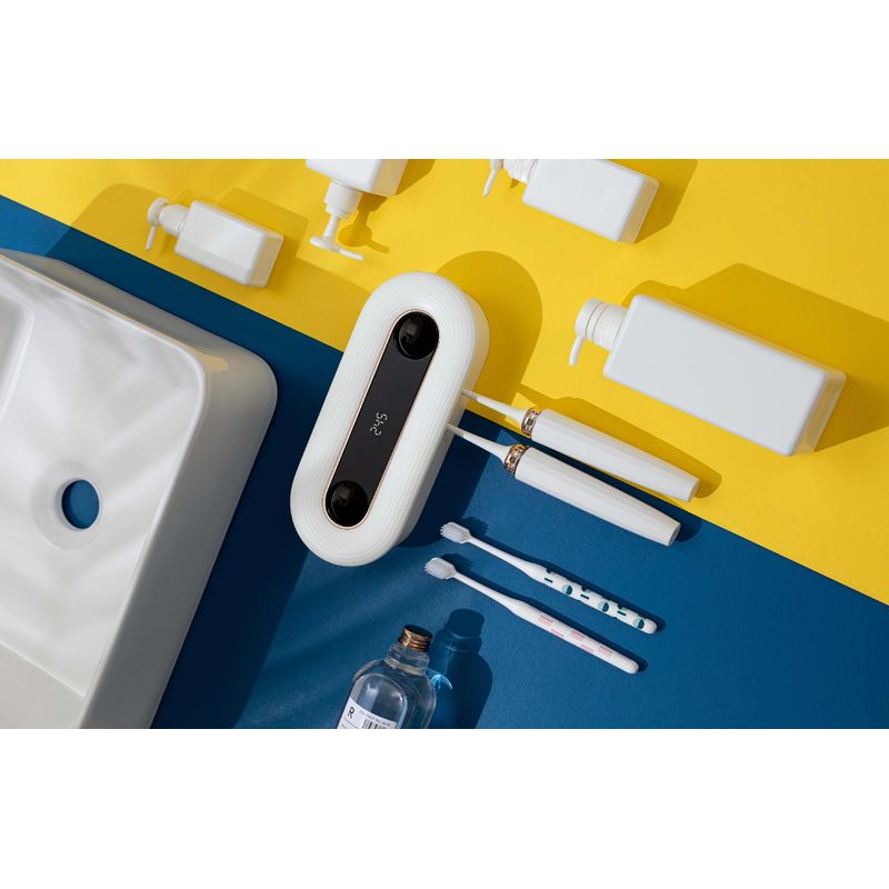 Ingrijire personala si Cosmetice - Igiena dentara - Rezerve si accesorii - Suport Inteligent cu Sterilizare UVC Smart Periute de Dinti, SELERIS®, 2 Paste, 4 Periute, USB, 4 persoane, Alb - Infinity.ro