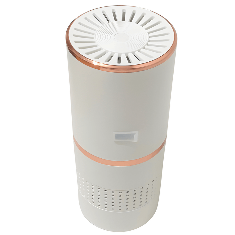 Electronice si Electrocasnice - Climatizare si sisteme de incalzire - Aparate filtrare aer - Purificatoare de aer - Mini Purificator de Aer cu Aromaterapie, SELERIS®, PM 2.5, Fara Filtru, Ioni 500 pcs/m2, 7 culori, 10mp, USB Dual, Alb - Infinity.ro