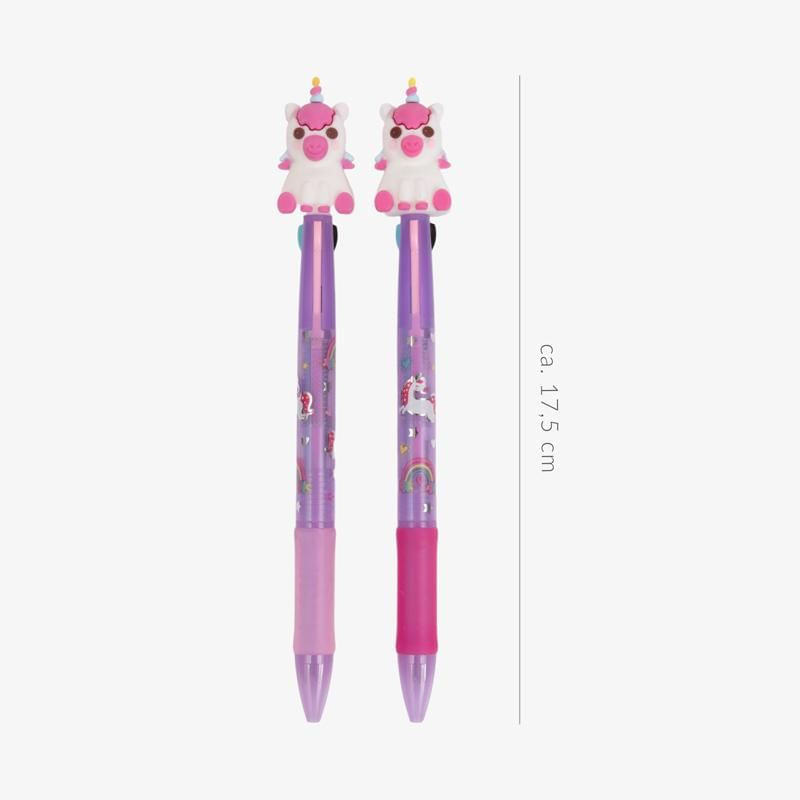 Carti si Birotica - Birotica - Instrumente de scris - Pixuri si stilouri - Pix multicolor cu 3 culori, unicorn curcubeu, Dreamland - Infinity.ro