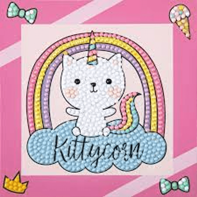 Jucarii, Copii si Bebe - Jucarii si jocuri - Jucarii & jocuri educative - Seturi de artizanat - Set creativ pictura cu diamante - Kittycorn- pisica unicorn - Infinity.ro