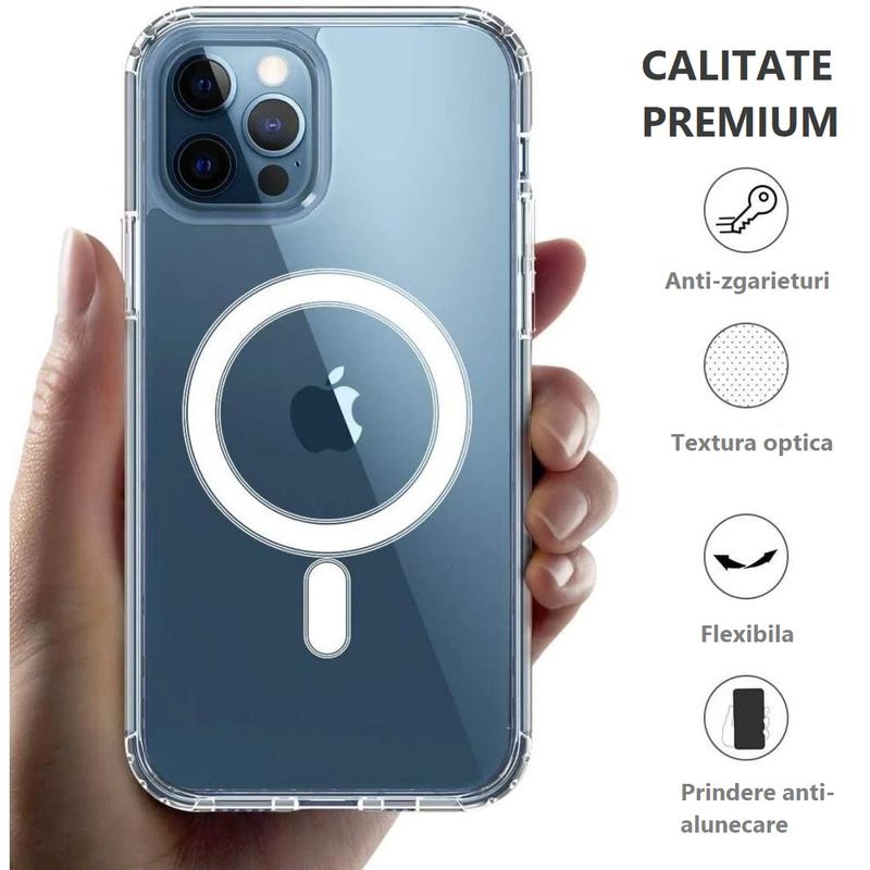 Laptop, Telefoane si Tablete - Telefoane mobile si accesorii - Accesorii Telefoane - Huse telefoane - HUSA CLEAR IPHONE 14, VERTTI, MAGSAFE - Infinity.ro
