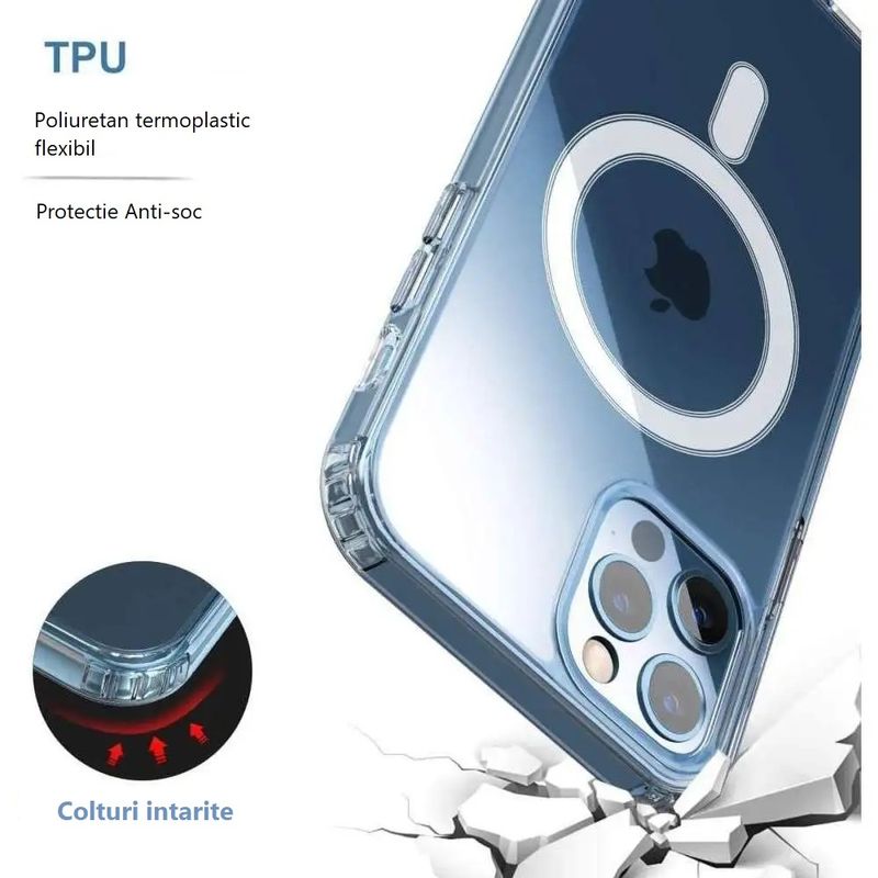 Laptop, Telefoane si Tablete - Telefoane mobile si accesorii - Accesorii Telefoane - Huse telefoane - HUSA CLEAR IPHONE 14, VERTTI, MAGSAFE - Infinity.ro