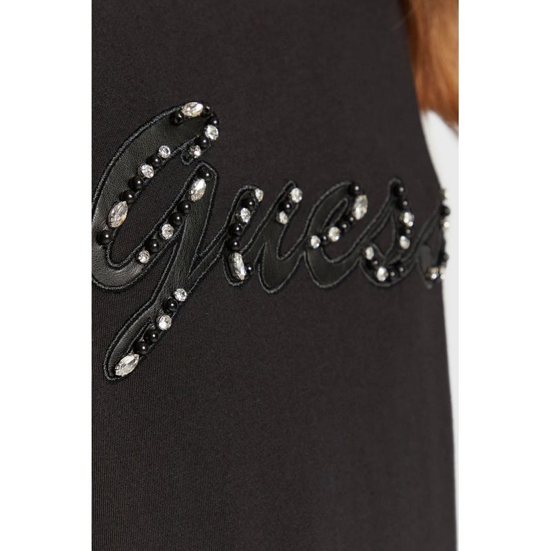 Fashion, accesorii si bijuterii - Femei - Imbracaminte femei - Tricouri si topuri femei - Tricou Dama Guess Nichita W2BI15 XS INTL Negru - Infinity.ro