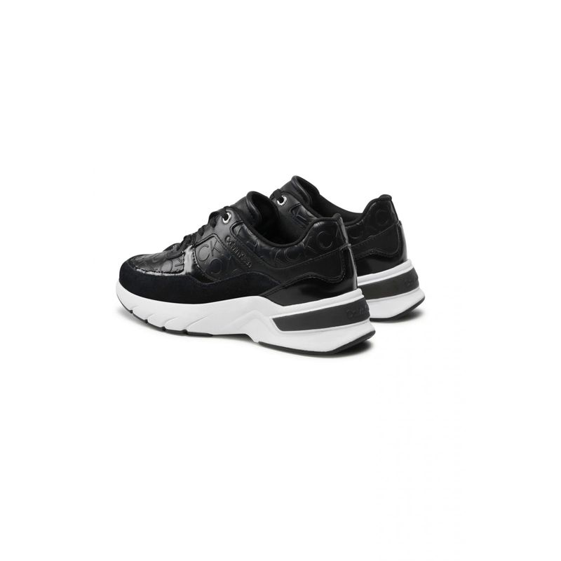 Fashion, accesorii si bijuterii - Femei - Incaltaminte femei - Sneakers si tenisi femei - Pantofi sport dama Calvin Klein wedge de piele Negru 38 EU - Infinity.ro