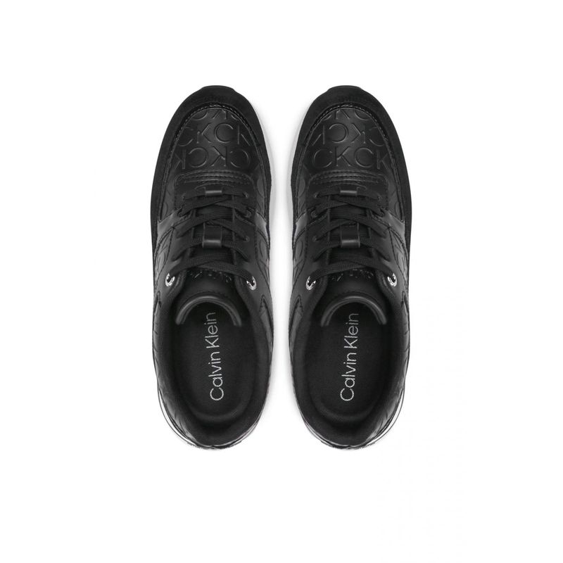 Fashion, accesorii si bijuterii - Femei - Incaltaminte femei - Sneakers si tenisi femei - Pantofi sport dama Calvin Klein wedge de piele Negru 38 EU - Infinity.ro