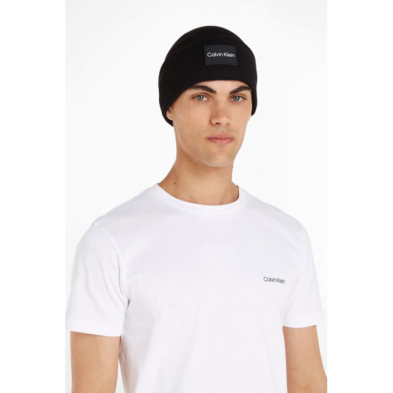 Fashion, accesorii si bijuterii - Barbati - Accesorii barbati - Caciuli si sepci barbati - Caciula Calvin Klein Fine Cotton Rib Beanie K50K510986 Universala Negru - Infinity.ro