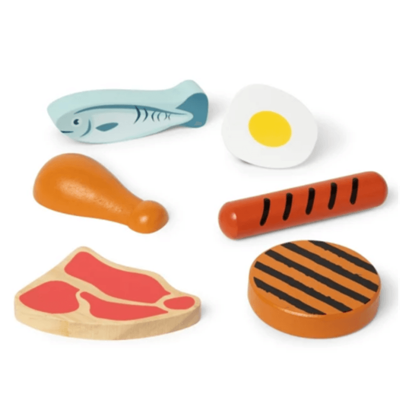 Jucarii, Copii si Bebe - Jucarii si jocuri - Jucarii de rol - Bucatarii copii - Set de joaca din lemn pentru jocuri de rol Proteine - Infinity.ro