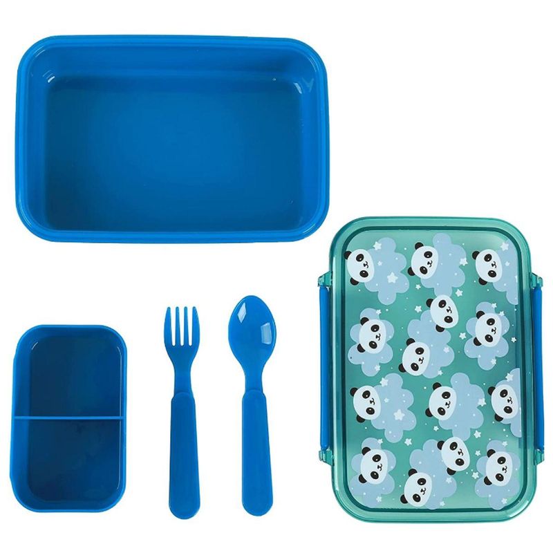 Casa si Gradina - Bucatarie si vesela - Organizare si depozitare bucatarie - Cutii alimentare - Cutie pentru alimente cu separator si tacamuri, panda - Infinity.ro