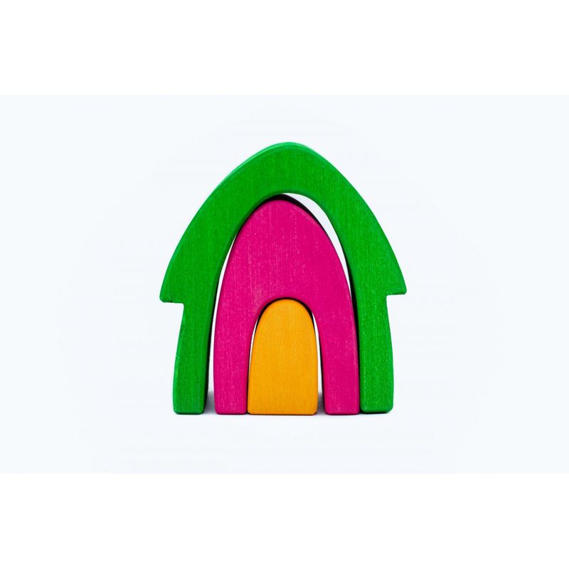 Jucarii, Copii si Bebe - Jucarii si jocuri - Seturi de constructie si cuburi - Seturi de constructie - Set handmade Marc toys, Casuta din povesti Bleu - Infinity.ro