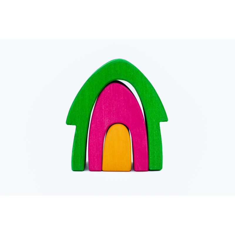 Jucarii, Copii si Bebe - Jucarii si jocuri - Seturi de constructie si cuburi - Seturi de constructie - Set handmade Marc toys, Casuta din povesti Bleu - Infinity.ro