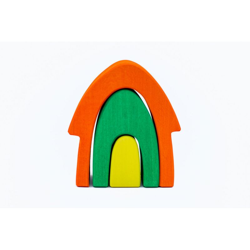 Jucarii, Copii si Bebe - Jucarii si jocuri - Seturi de constructie si cuburi - Seturi de constructie - Set handmade Marc toys, Casuta din povesti Bleu - Infinity.ro