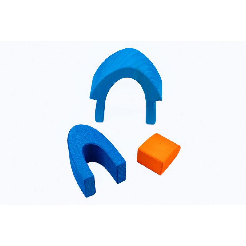 Jucarii, Copii si Bebe - Jucarii si jocuri - Seturi de constructie si cuburi - Seturi de constructie - Set handmade Marc toys, Casuta din povesti Bleu - Infinity.ro