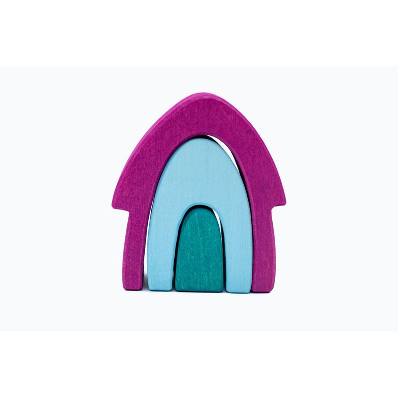 Jucarii, Copii si Bebe - Jucarii si jocuri - Seturi de constructie si cuburi - Seturi de constructie - Set handmade Marc toys, Casuta din povesti Bleu - Infinity.ro