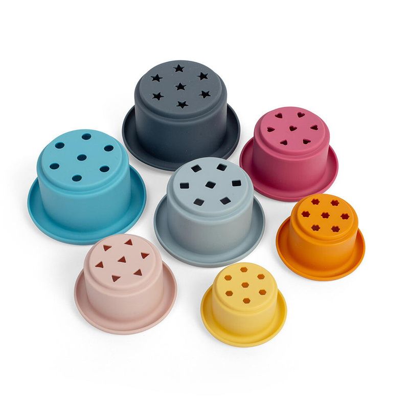 Jucarii, Copii si Bebe - Jucarii si jocuri - Jucarii bebelusi - Jucarii interactive bebelusi - Set cupe de stivuit din silicon - Infinity.ro