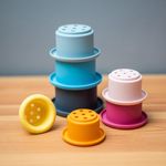 Jucarii, Copii si Bebe - Jucarii si jocuri - Jucarii bebelusi - Jucarii interactive bebelusi - Set cupe de stivuit din silicon - Infinity.ro