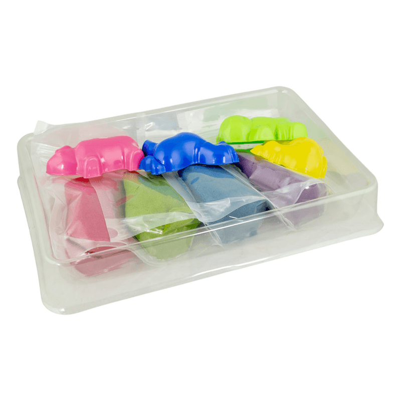 Jucarii, Copii si Bebe - Jucarii si jocuri - Jucarii & jocuri educative - Pasta, lut si nisip modelabil - Set Nisip Kinetic 4 culori cu accesorii - Ferma - Infinity.ro