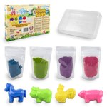 Jucarii, Copii si Bebe - Jucarii si jocuri - Jucarii & jocuri educative - Pasta, lut si nisip modelabil - Set Nisip Kinetic 4 culori cu accesorii - Ferma - Infinity.ro