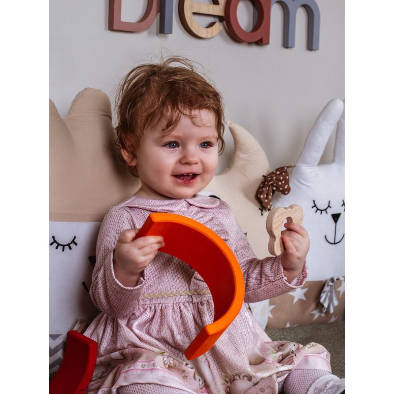 Jucarii, Copii si Bebe - Jucarii si jocuri - Seturi de constructie si cuburi - Seturi de constructie - Set Handmade, Curcubeu Arcada Mica Albastru - Infinity.ro