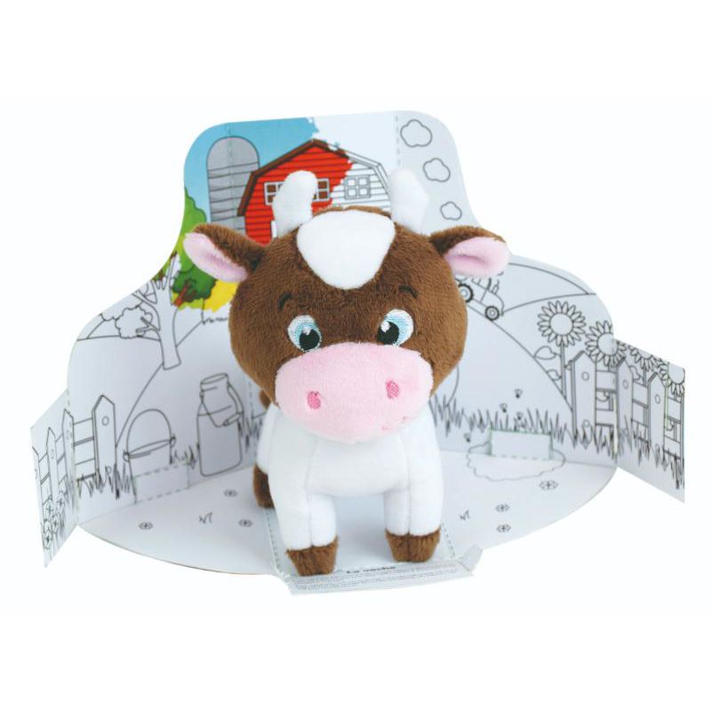 Jucarii, Copii si Bebe - Jucarii si jocuri - Jucarii de plus - Jucarie Plus Jemini In Cutie Pentru Colorat 15cm Vacuta - Infinity.ro