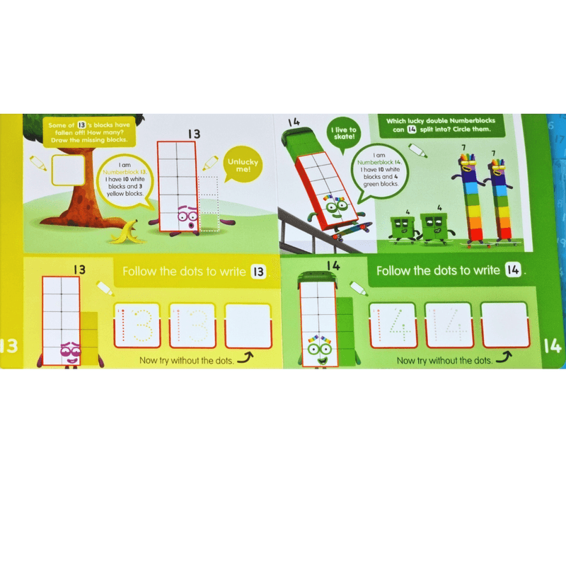 Carti si Birotica - Carti - Carti pentru copii - Activitati extracurriculare - Carticica Scriu si sterg -  Numberblocks 11-20 - Infinity.ro