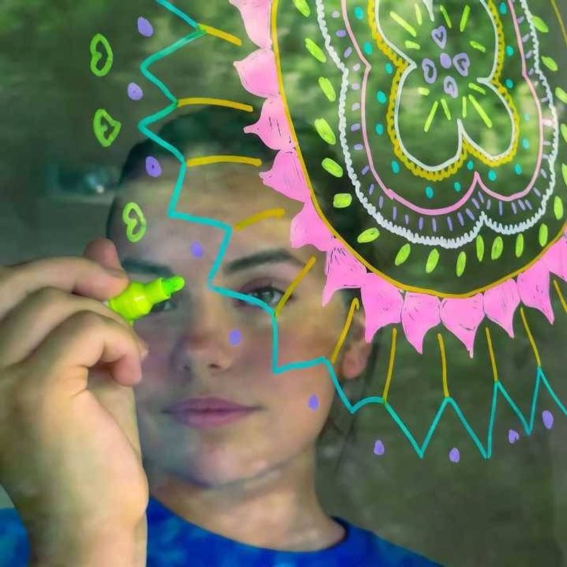 Carti si Birotica - Birotica - Instrumente de scris - Markere si carioci - 6 Markere lavabile pentru Ferestre si Oglinzi - Infinity.ro