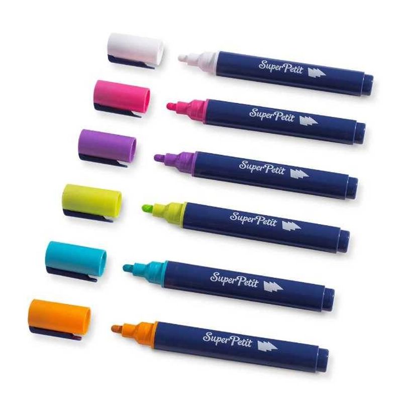 Carti si Birotica - Birotica - Instrumente de scris - Markere si carioci - 6 Markere lavabile pentru Ferestre si Oglinzi - Infinity.ro