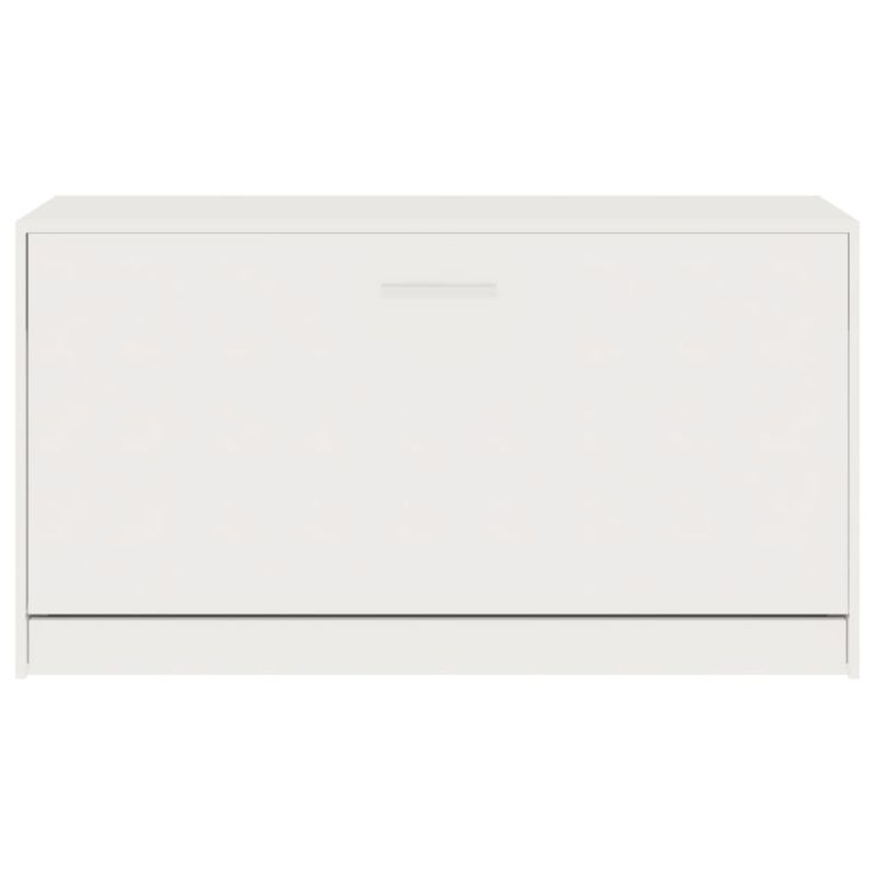 Casa si Gradina - Mobilier - Organizare si depozitare - Organizator incaltaminte - Bancheta pantofar, alb extralucios, 80x24x45 cm, lemn compozit - Infinity.ro