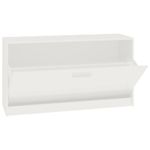 Casa si Gradina - Mobilier - Organizare si depozitare - Organizator incaltaminte - Bancheta pantofar, alb extralucios, 80x24x45 cm, lemn compozit - Infinity.ro