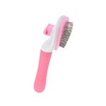 Petshop - Ingrijire si Igiena - Produse uz extern - Intretinere blana si piele - Perie cu buton auto-curatare, pentru caini si pisici, colectia Pets, culoarea roz - Infinity.ro