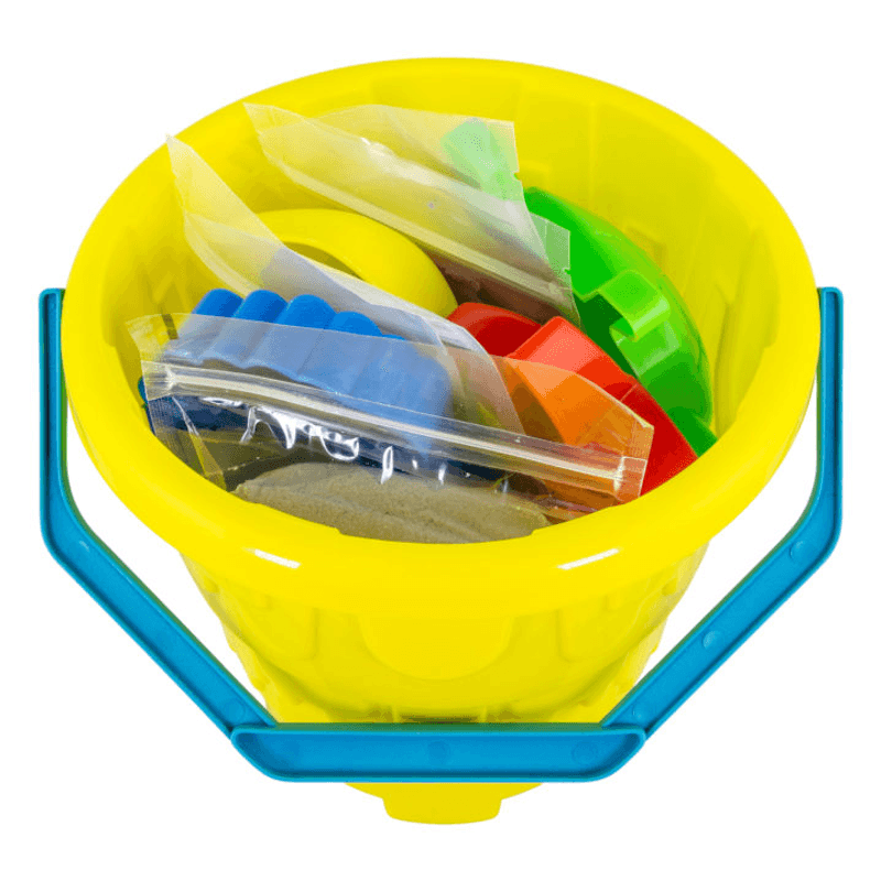 Jucarii, Copii si Bebe - Jucarii si jocuri - Jucarii & jocuri educative - Pasta, lut si nisip modelabil - Set Nisip Kinetic 5 culori cu accesorii - Plaja - Infinity.ro