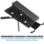 Laptop, Telefoane si Tablete - Telefoane mobile si accesorii - Accesorii Telefoane - Alte accesorii telefoane - Tastatura pliabila CYBERDUST, Compacta, Compatibila cu dispozitive iOS si Android, Suport magnetic ascuns, Silentioasa - Infinity.ro