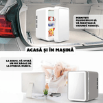 Ingrijire personala si Cosmetice - Machiaj - Accesorii machiaj - Mini Frigider CYBERDUST, Makeup&Beauty, Oglinda cu lumina LED, Cosmetice, Produse pentru ingrijirea pielii, 4L, Alb - Infinity.ro