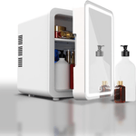 Ingrijire personala si Cosmetice - Machiaj - Accesorii machiaj - Mini Frigider CYBERDUST, Makeup&Beauty, Oglinda cu lumina LED, Cosmetice, Produse pentru ingrijirea pielii, 4L, Alb - Infinity.ro
