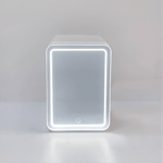 Ingrijire personala si Cosmetice - Machiaj - Accesorii machiaj - Mini Frigider CYBERDUST, Makeup&Beauty, Oglinda cu lumina LED, Cosmetice, Produse pentru ingrijirea pielii, 4L, Alb - Infinity.ro