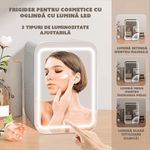 Ingrijire personala si Cosmetice - Machiaj - Accesorii machiaj - Mini Frigider CYBERDUST, Makeup&Beauty, Oglinda cu lumina LED, Cosmetice, Produse pentru ingrijirea pielii, 4L, Alb - Infinity.ro